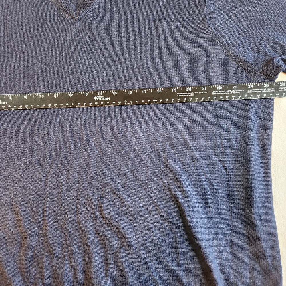 PETER MILLAR Merino Wool Pullover Sweater Mens XL Blue V-neck Long Sleeve NEW - Picture 4 of 6